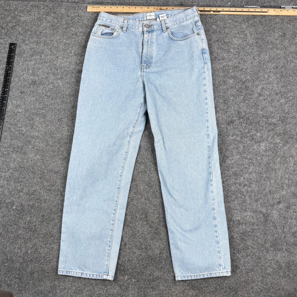 Calvin Klein Jeans Denim Womens Size 12 Light Wash Easy Fit Straight Leg Cotton